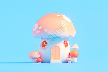 奇幻白色蘑菇屋图片