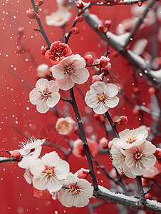 雪落梅花图片_雪落梅花素材图片大全_摄图网