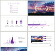 紫色色高贵简约大气工作总结PPT模板ppt文档