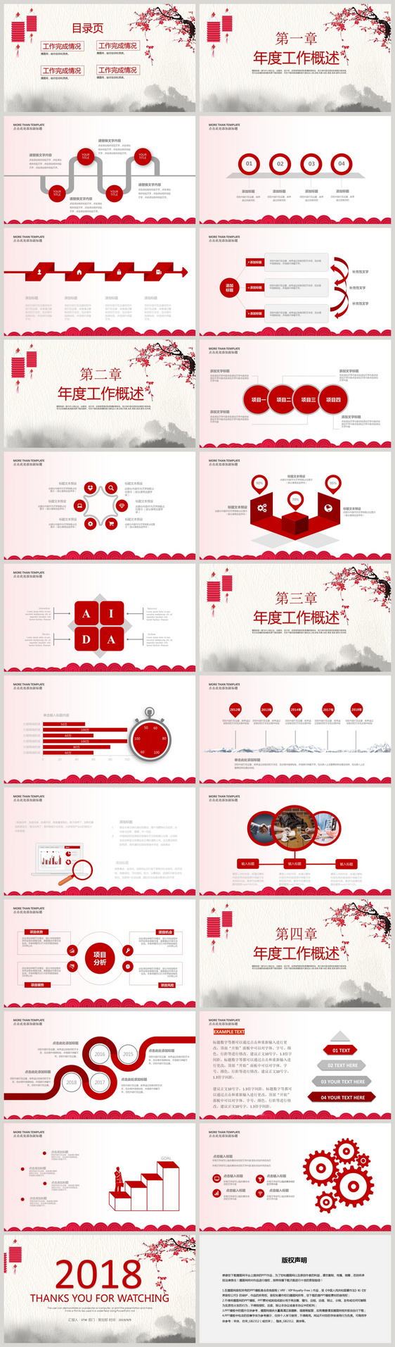 2018新年工作总结汇报PPT模板