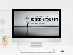 极简风黑白工作汇报PPT模板