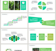 绿色清新植物系商业计划书PPT模板ppt文档