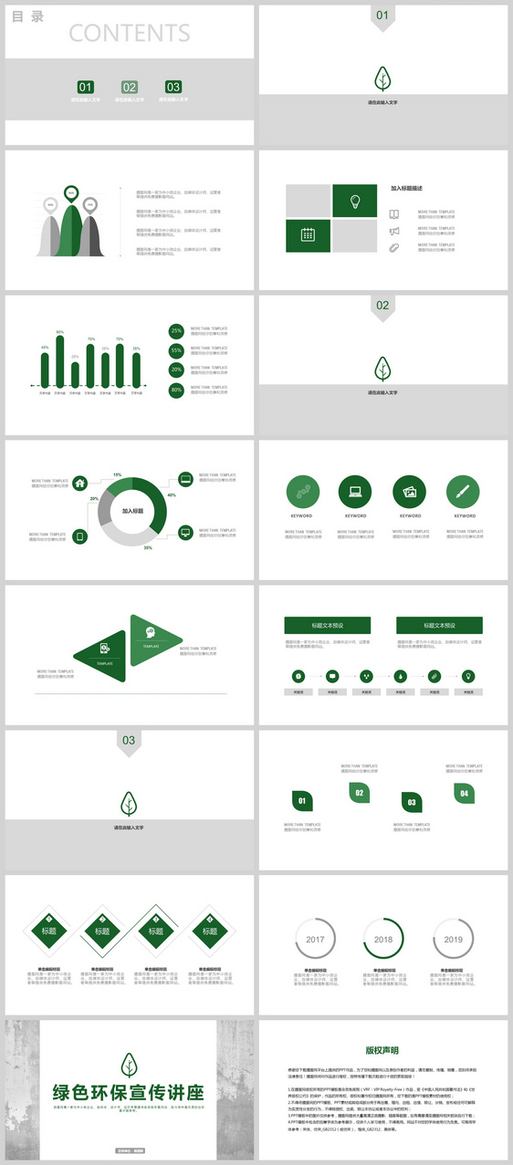 绿色环保宣传讲座ppt模板