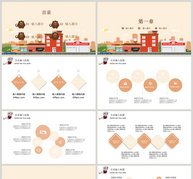 黄色卡通扁平化教师说课PPT模板ppt文档