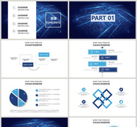 蓝色科技感企业宣传PPT模板ppt文档