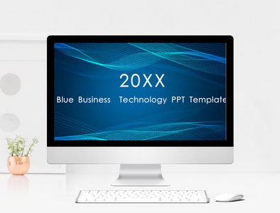 蓝色科技产品发布PPT模板图片