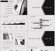 黑灰极简商业计划PPT模板ppt文档