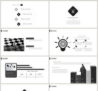 灰色简约商业工作总结&工作计划PPT模板ppt文档