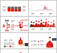 红色可视化信息图表合集ppt文档