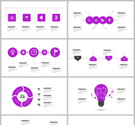淡紫可视化信息图合集ppt文档