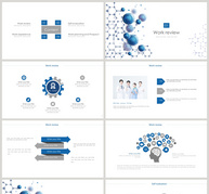 蓝色分子结构医疗研究报告PPT模板ppt文档
