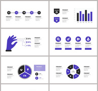 紫色清新并列化信息图PPT合集ppt文档