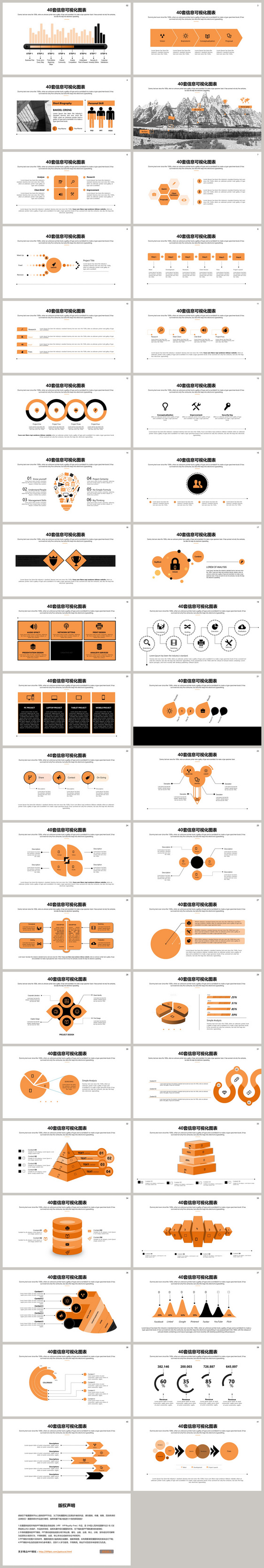 黄黑关系可视化信息图标合集