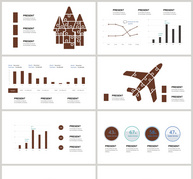 咖啡色可视化信息图表合集ppt文档