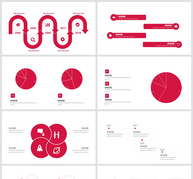 红色简约商务PPT图表合集ppt文档