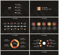 2019黑色商务工作总结PPT模板ppt文档
