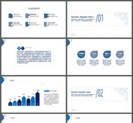 简约蓝色商务企划报告ppt模板ppt文档