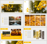 金秋十月银杏旅行相册PPT模板ppt文档