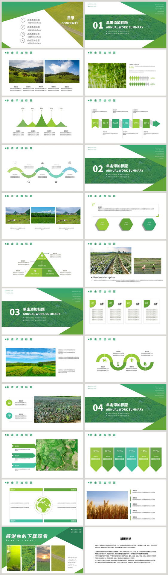 绿色美丽乡村项目规划ppt模板