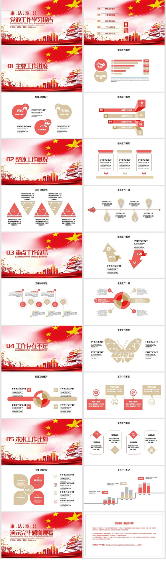 党政工作学习报告PPT