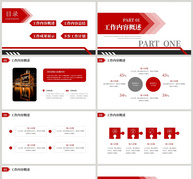 红色商务办公工作述职报告PPT模板ppt文档