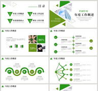 绿色商务年终工作述职报告PPT模板ppt文档