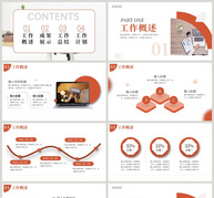 橙色商务工作总结PPT模版ppt文档