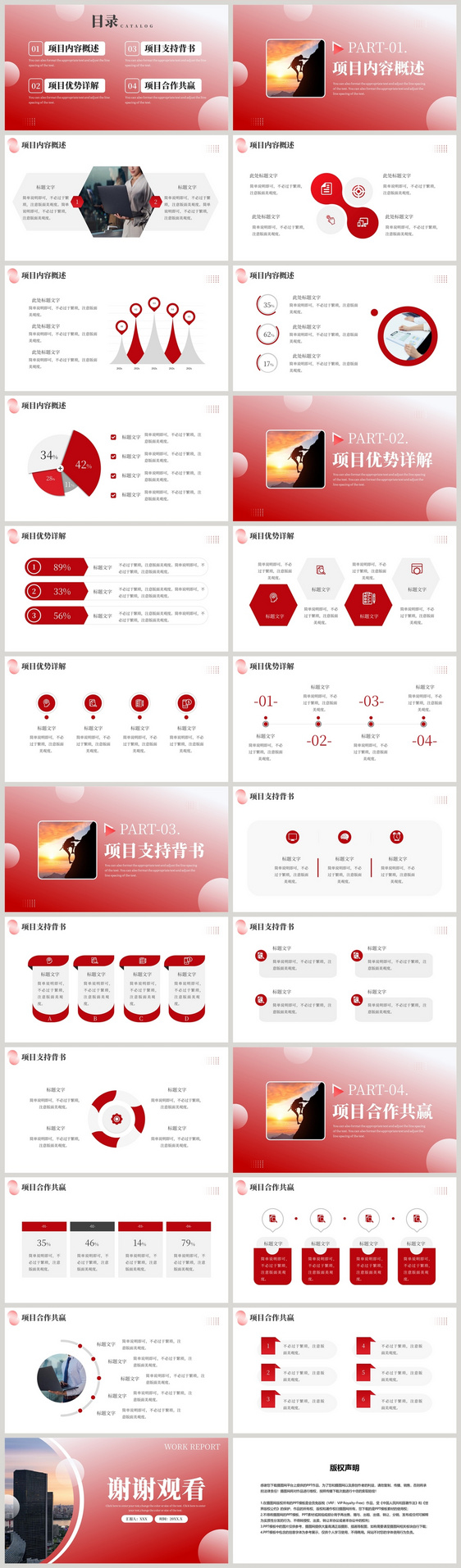 红色大气乘风破浪筑梦前行项目计划书PPT模板