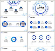 蓝色办公商务通用工作总结PPT模板ppt文档