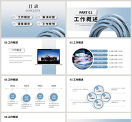 蓝色简约微粒体办公述职报告PPT模板ppt文档