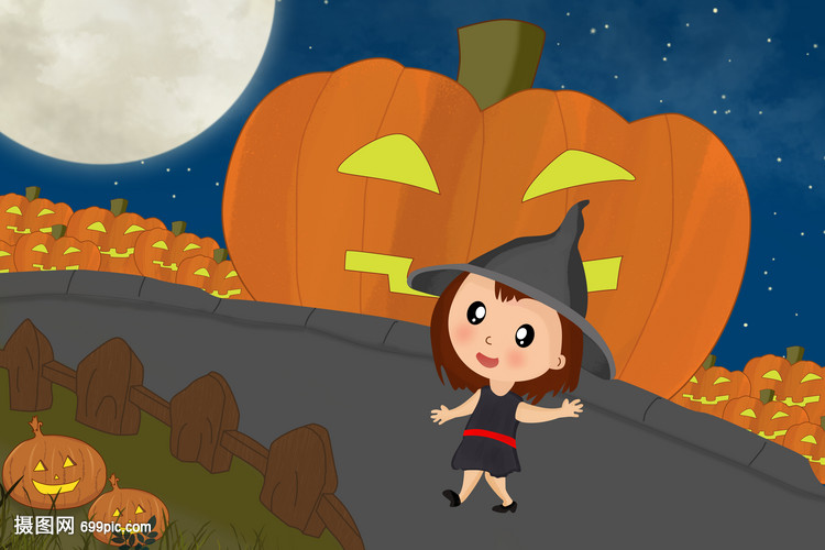 万圣节找南瓜女孩