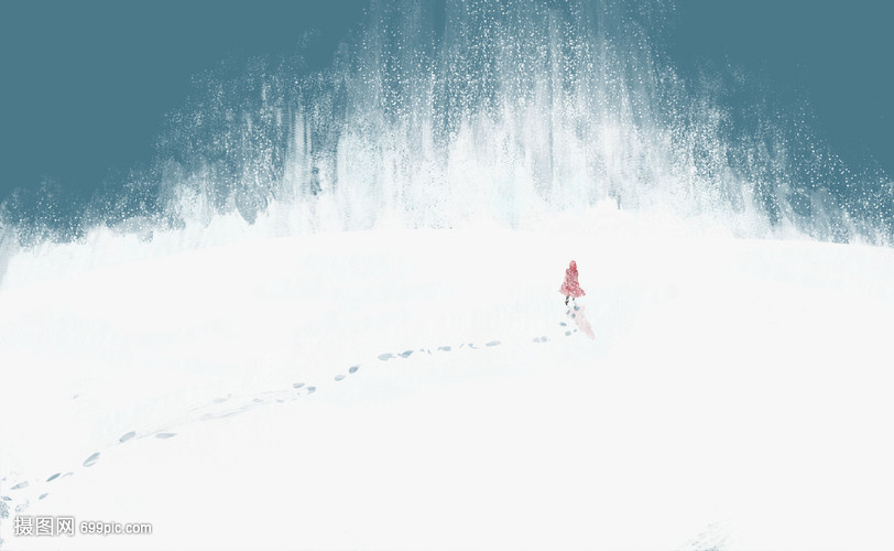 大雪中的女孩