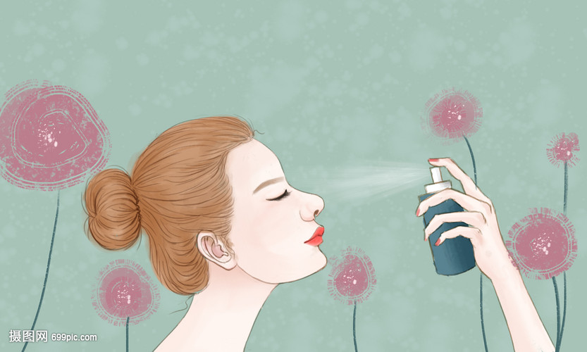 美女喷雾补水