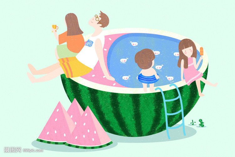 夏日西瓜游泳池