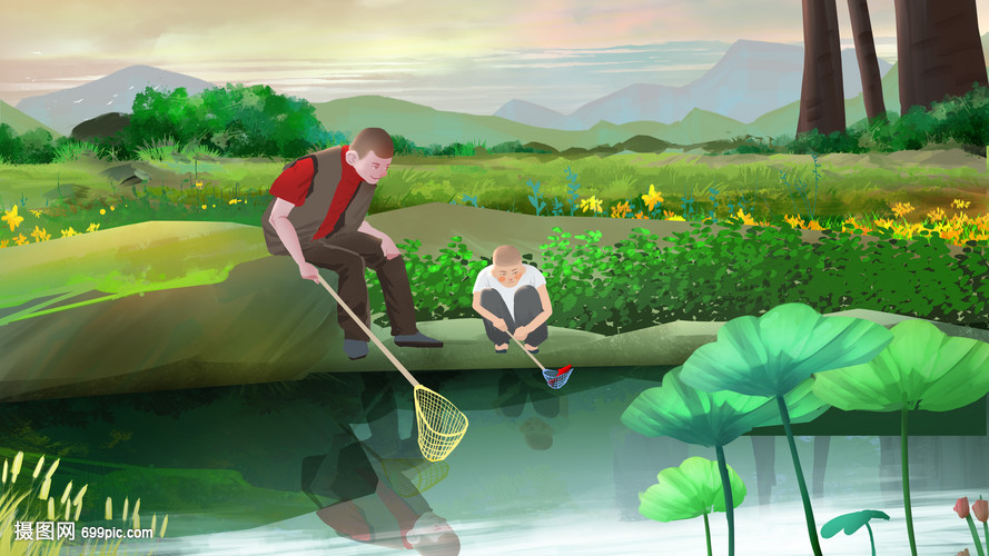 我和爸爸去捕鱼