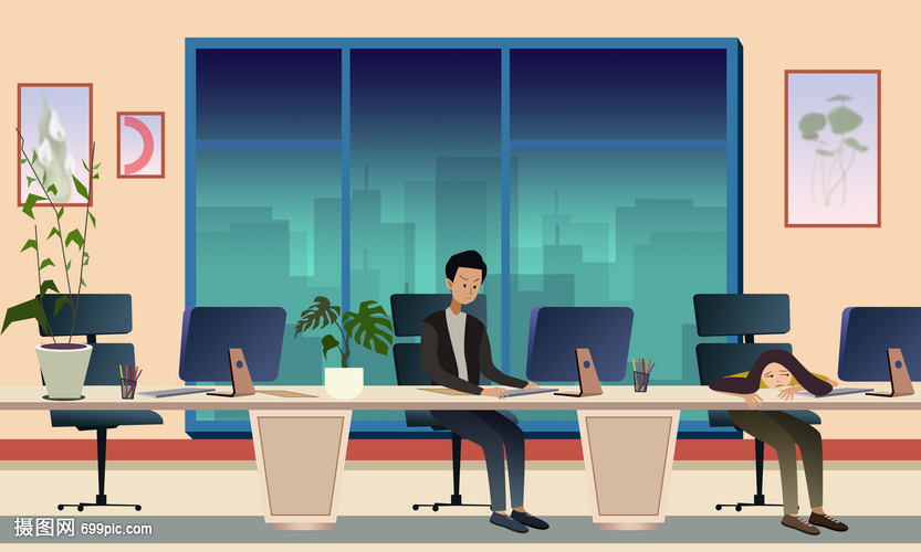 深夜办公室加班