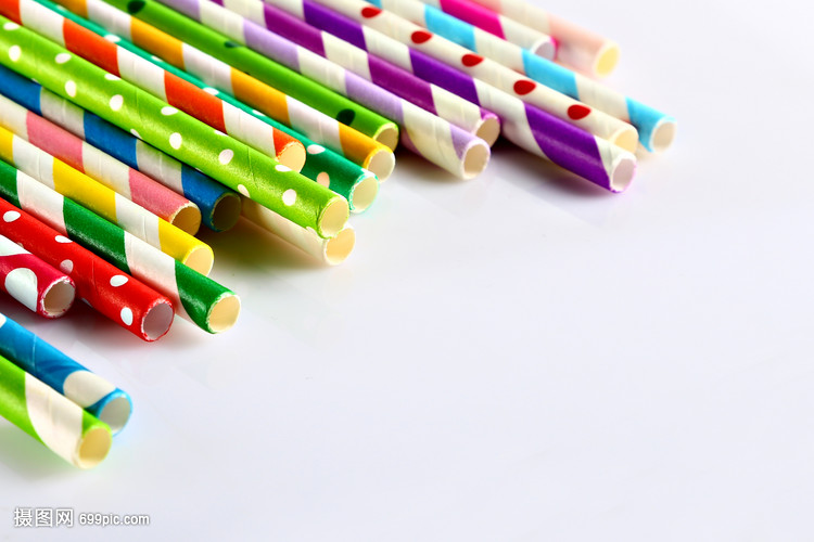 参差不齐的彩色吸管背景