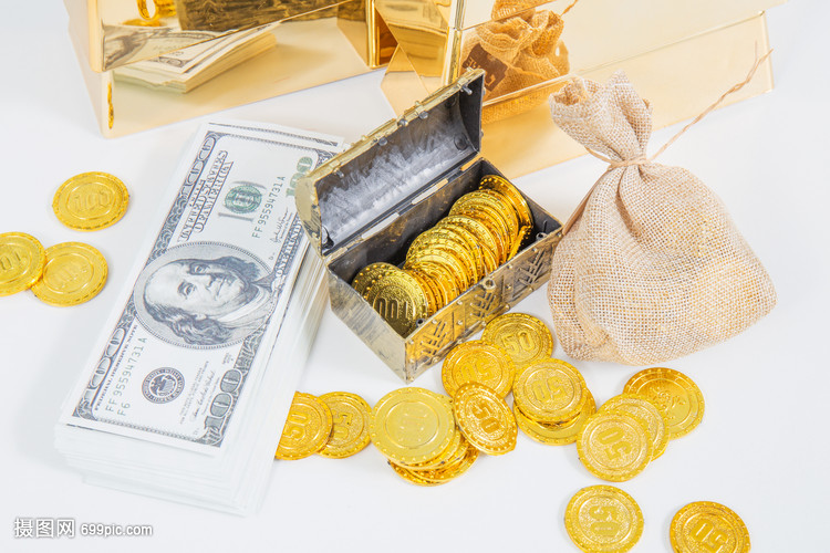 财富富有美元金币储蓄