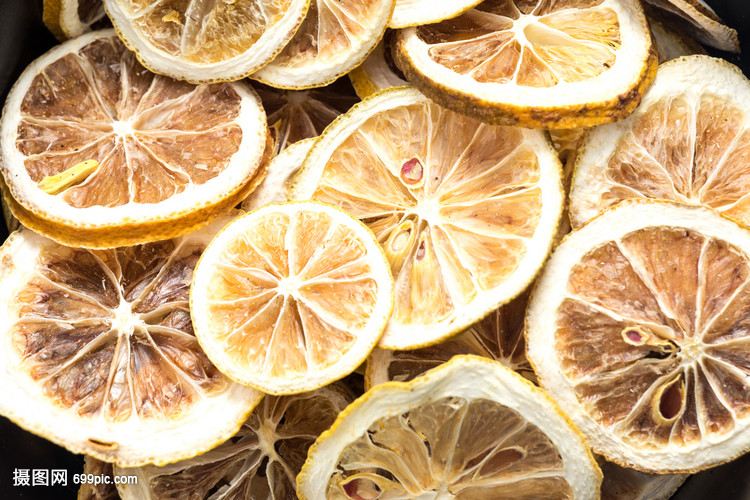 干柠檬片特写