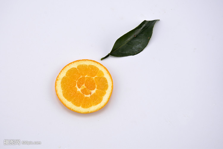 橙子背景水果切片摆拍