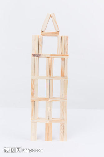 清新团队合作积木搭建