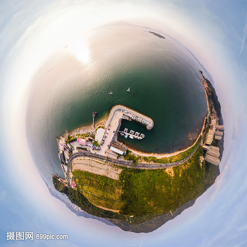 360度航拍全景小行星