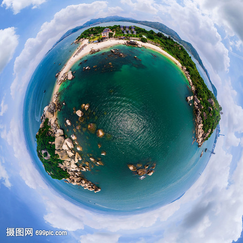 360度航拍全景小行星