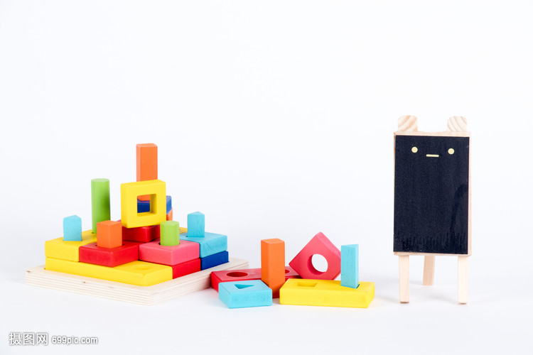 益智积木方块小黑白留白