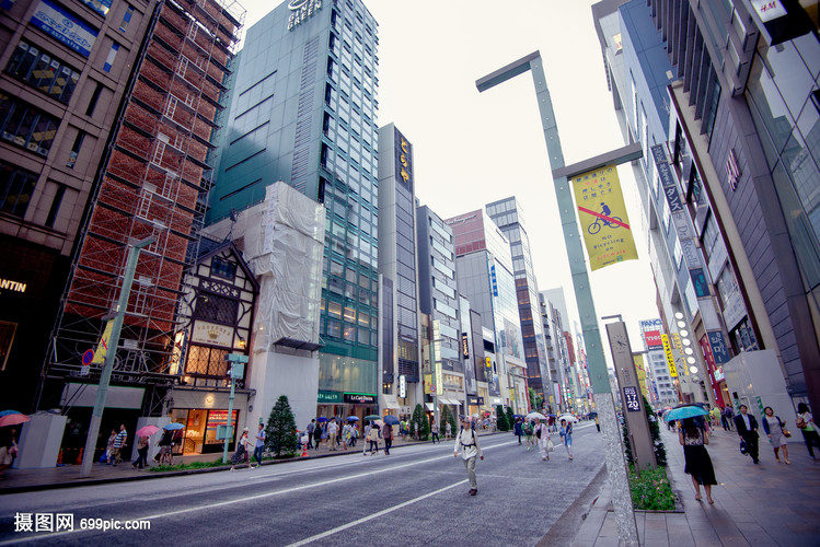 日本东京银座的街景