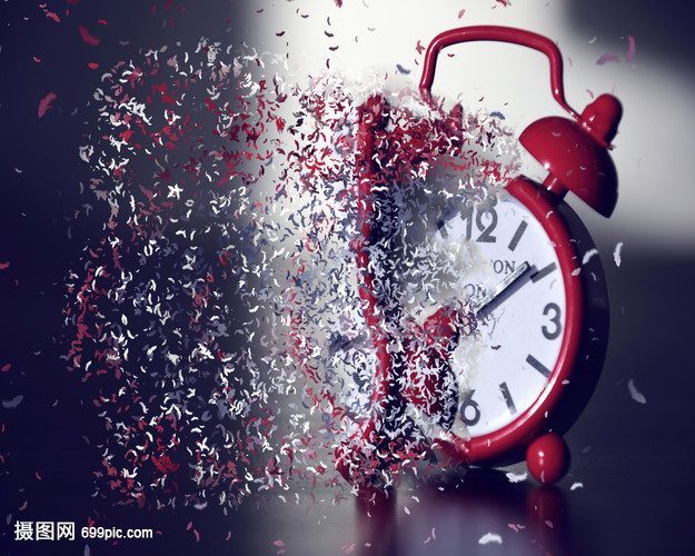闹钟钟表时间消失流逝碎片化