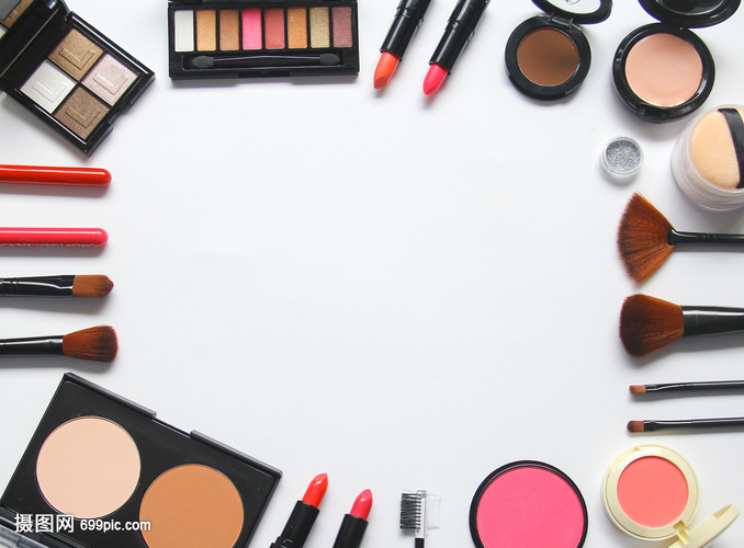时尚美妆化妆品白底背景图