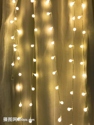 温馨唯美纱帘小串灯