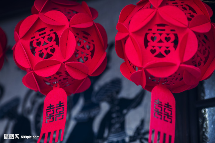 中国元素喜庆时用的花球