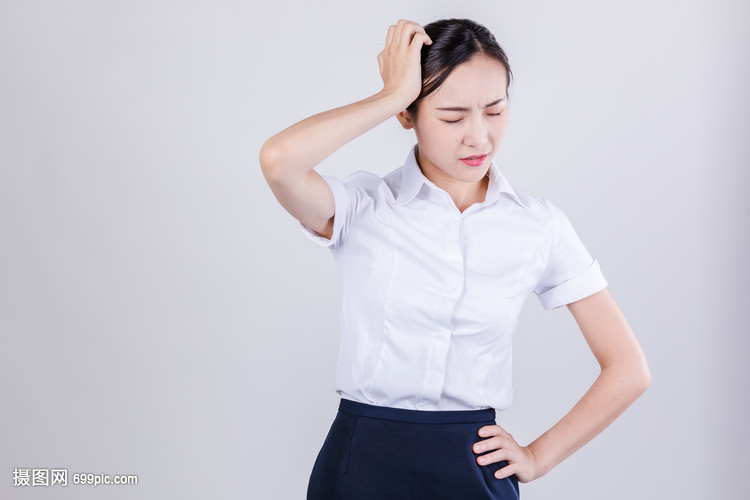 商务女士痛苦难受情绪表现